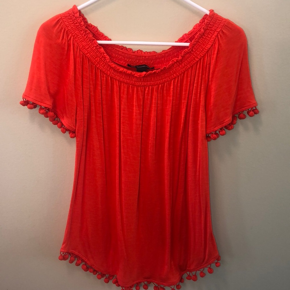 Red/Orange off the shoulder top